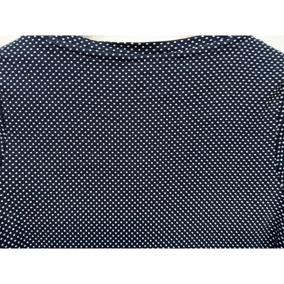 Tommy Hilfiger Womens V-Neck T-Shirt Size S Navy Polka Dots Short Sleeves Casual - Picture 11 of 12